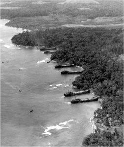 US LSTs (Landing Ship, Tank) at Saidor, New Guinea 2 January 1944 (US Army Center of Military History)