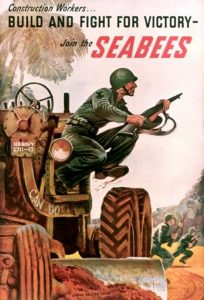 US recruiting poster for the Navy Seabees, WWII