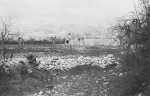 US troops firing a bazooka near Cassino, Italy (US Army Center of Military History)