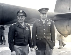 Lt. Gen. James Doolittle and Maj. Gen. Curtis LeMay at a US Eighth Air Force airfield in Britain, 1944 (USAF photo)