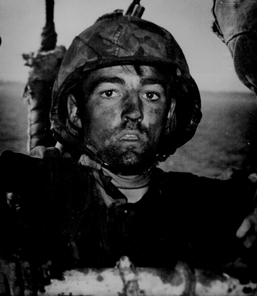 A US Marine dirty after two days of fighting on Eniwetok, Feb 1944 (US National Archives)