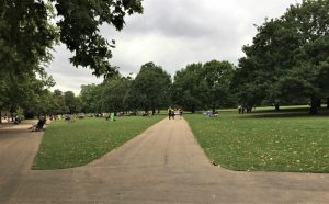 Where paths intersect in Hyde Park...where lives intersect in The Sky Above Us (Photo: London, September 2017, Sarah Sundin)