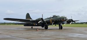 B-17 Flying Fortress “Sally B” (also painted as the “Memphis Belle” on one side), Imperial War Museum, Duxford, England, September 2017 (Photo: Sarah Sundin)