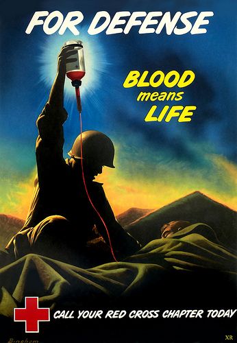 American Red Cross poster encouraging blood donation, WWII