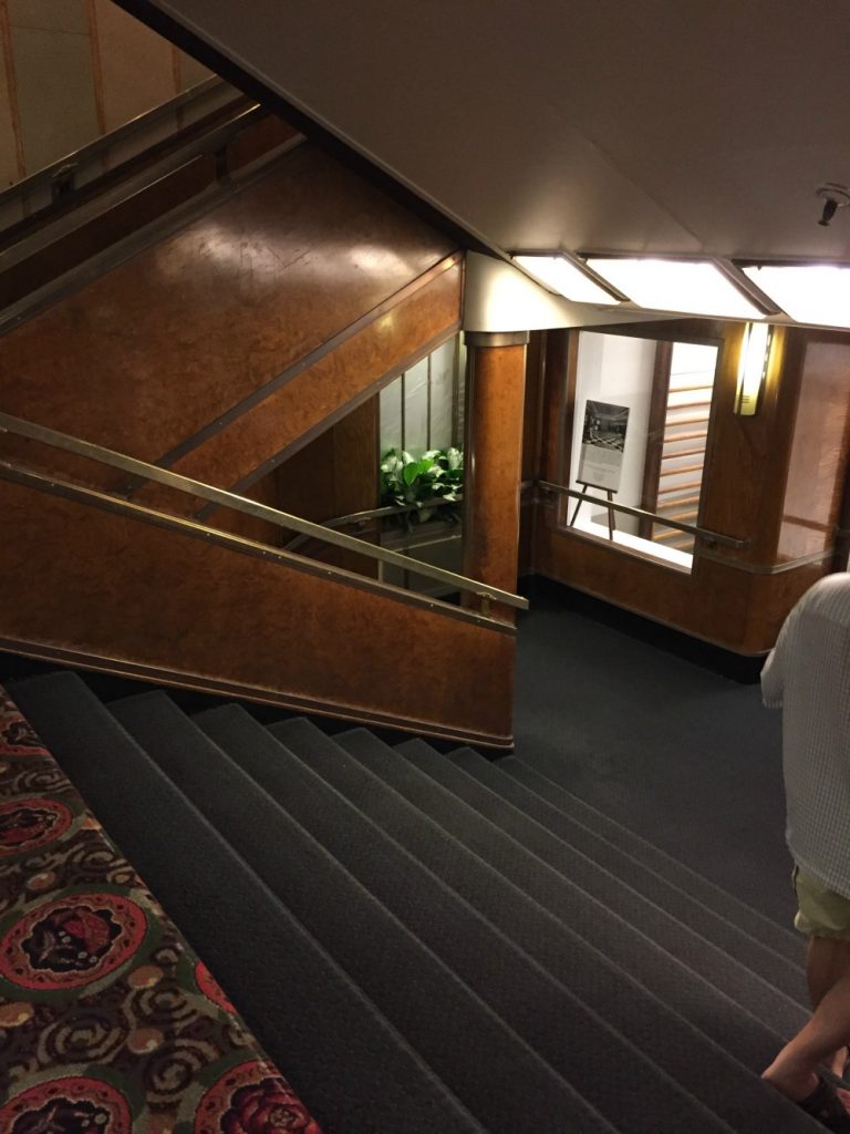 Staircase in the Queen Mary. Long Beach, CA, June 2017 (Photo: Sarah Sundin)