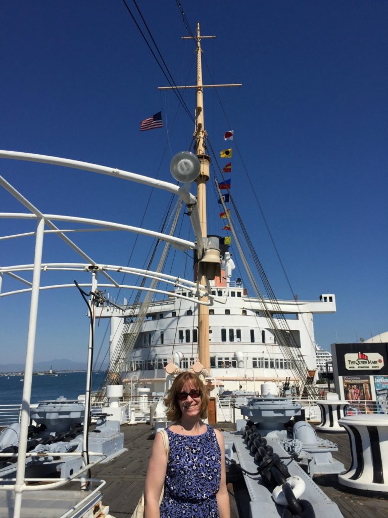 Sarah Sundin on the Queen Mary, Long Beach, CA, June 2017 (Photo: Sarah Sundin)