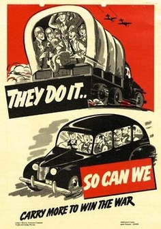 US poster encouraging car clubs, WWII
