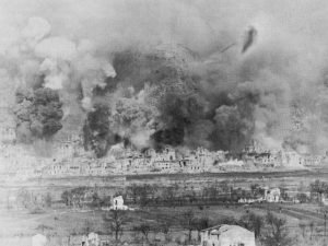 Town of Cassino during Allied bombing, 1944 (US Army Center of Military History)