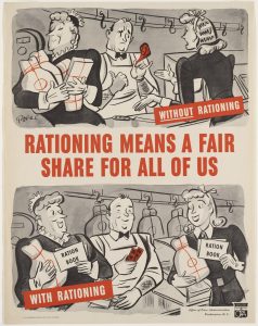 US poster about food rationing, 1943 (US Office of Price Administration)