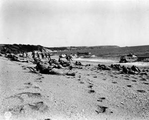 US soldiers practicing for D-day at Slapton Sands, Lyme Bay, England, 27 April 1944 (Library of Congress)