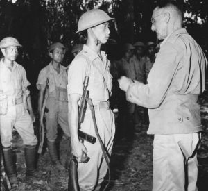 Lt. Gen. Joseph Stilwell awarding a Silver Star to a Chinese soldier near Laban, northern Burma, 28 April 1944 (US Army photo)