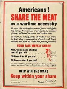US poster about meat rationing, WWII