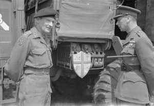 Gen. Bernard Montgomery and King George VI at Montgomery's headquarters in Britain, 22 May 1944 (Imperial War Museum)