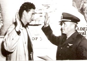 Ted Williams being sworn in to the military, 22 May 1942 (US Marine Corps photo)