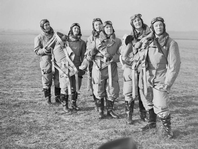 Women pilots of the Air Transport Auxiliary (ATA) in flying kit at Hatfield, 10 Jan 1940 (Imperial War Museum: C 381)