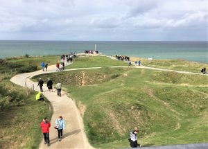View over Pointe du Hoc from the top of a gun battery, facing the point (Photo: Sarah Sundin, September 2017)
