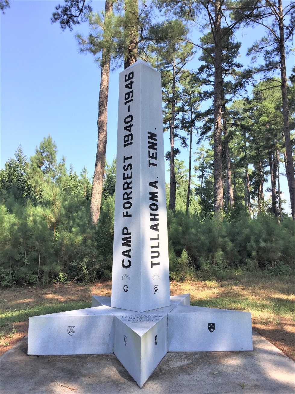Monument to Camp Forrest, Tullahoma, TN (Photo: Sarah Sundin, September 2018)