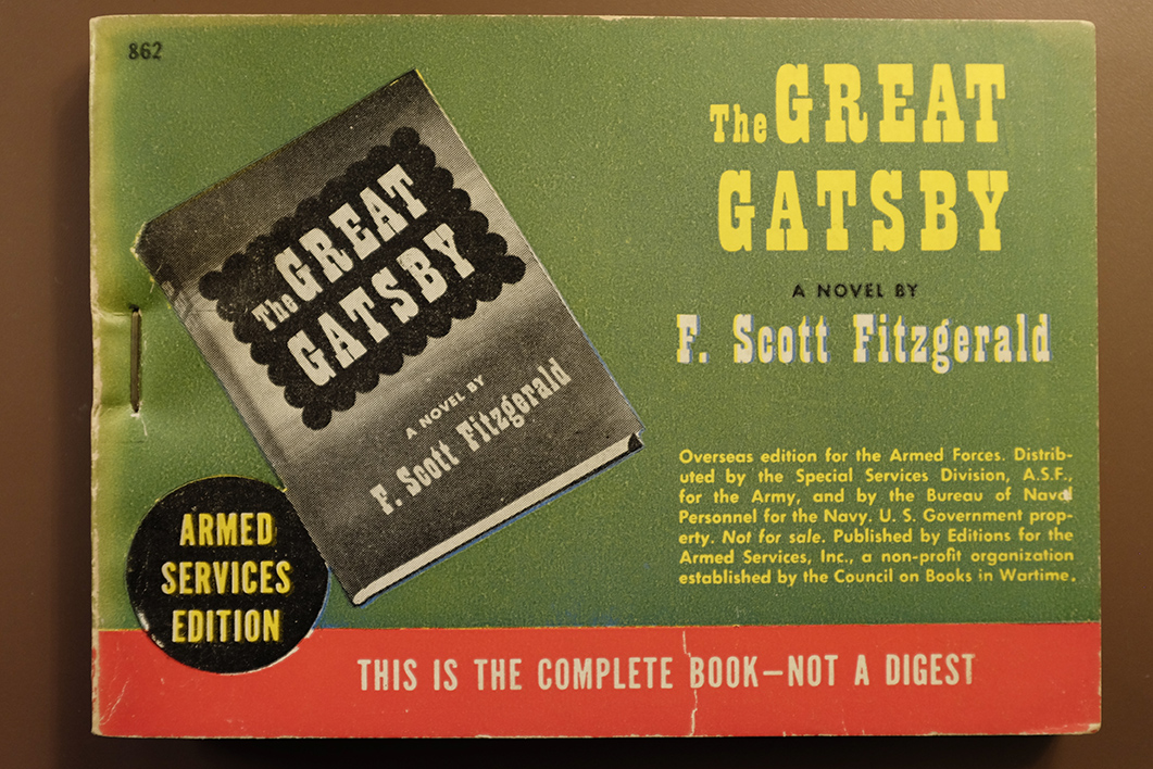 Armed Services Edition of The Great Gatsby by F. Scott Fitzgerald, in Library of Congress Rare Books and Special Collections Division (Library of Congress, photo by Shawn Miller)
