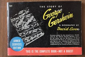 Armed Services Edition of The Story of George Gershwin by David Ewen, in Library of Congress Rare Books and Special Collections Division (Library of Congress, photo by Shawn Miller)
