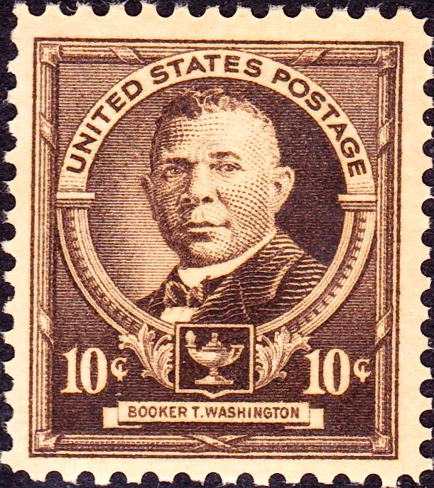 US 10-cent postage stamp of Booker T. Washington, issue of 1940 (public domain via US Post Office)