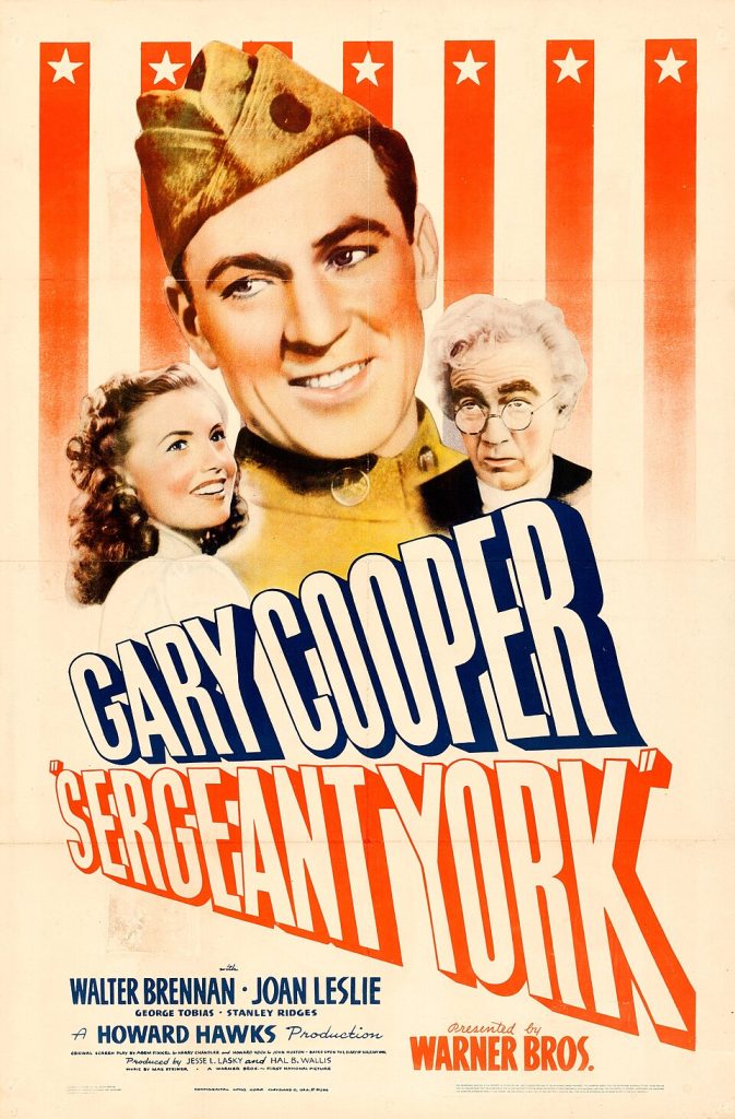 Theatrical release poster for the 1941 film Sergeant York (public domain via Vitagraph, Inc. via Wikipedia)
