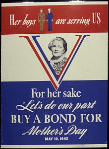 US war bond poster for Mother’s Day, 10 May 1942