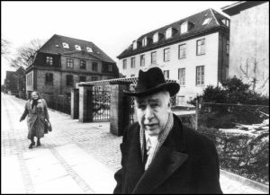 Niels Bohr in front of his Institute for Theoretical Physics in 1957, Copenhagen, Denmark (Photo: Niels Bohr Institute)