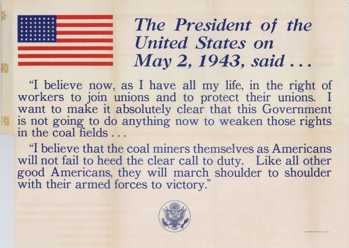 US poster based on Roosevelt's May 2, 1943 Fireside Chat (US National Archives)