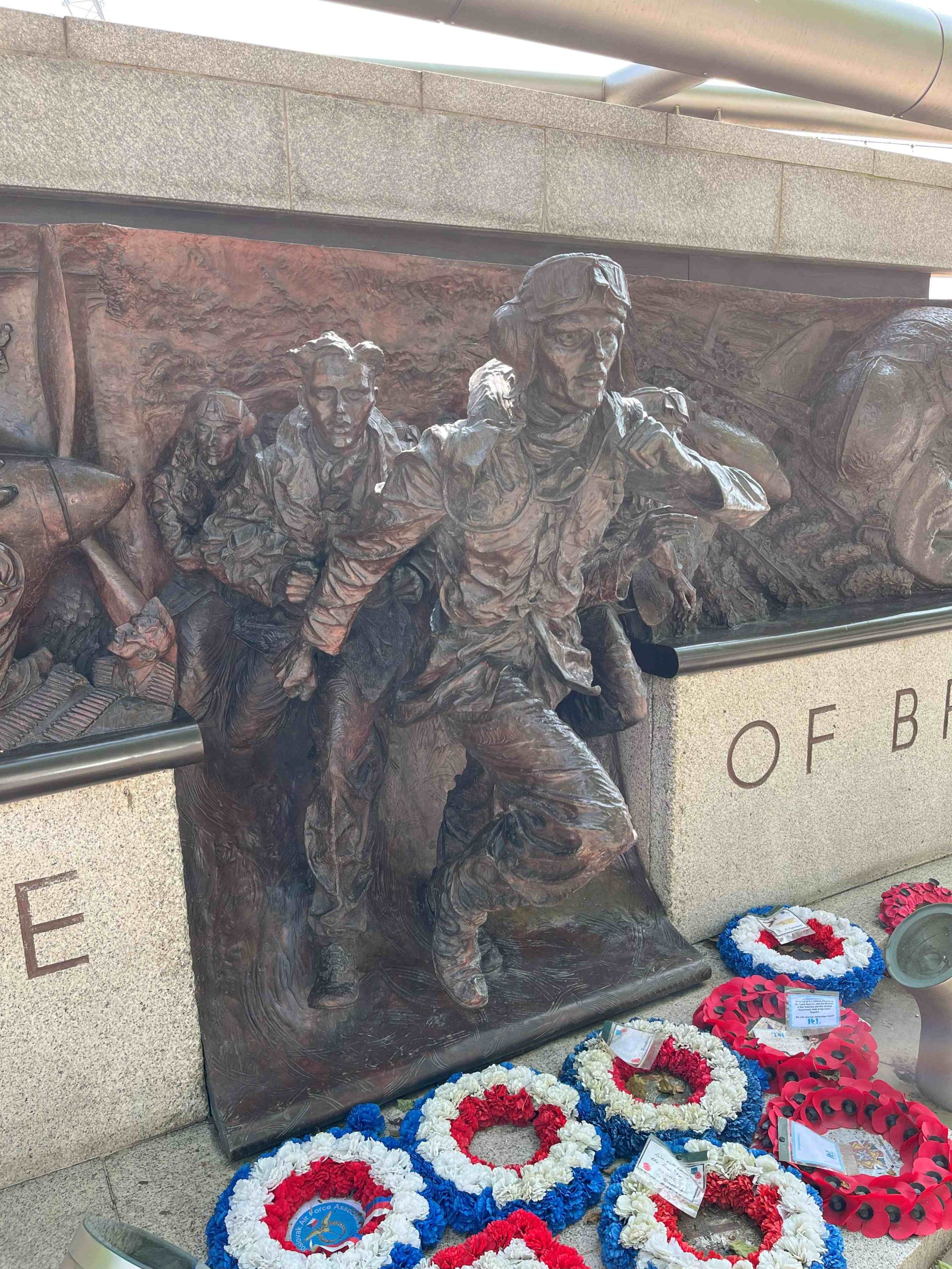 Depiction of pilots "scrambling" for their fighter aircraft, Battle of Britain Monument, the Embankment, London, 10 May 2024 (Photo: Sarah Sundin)