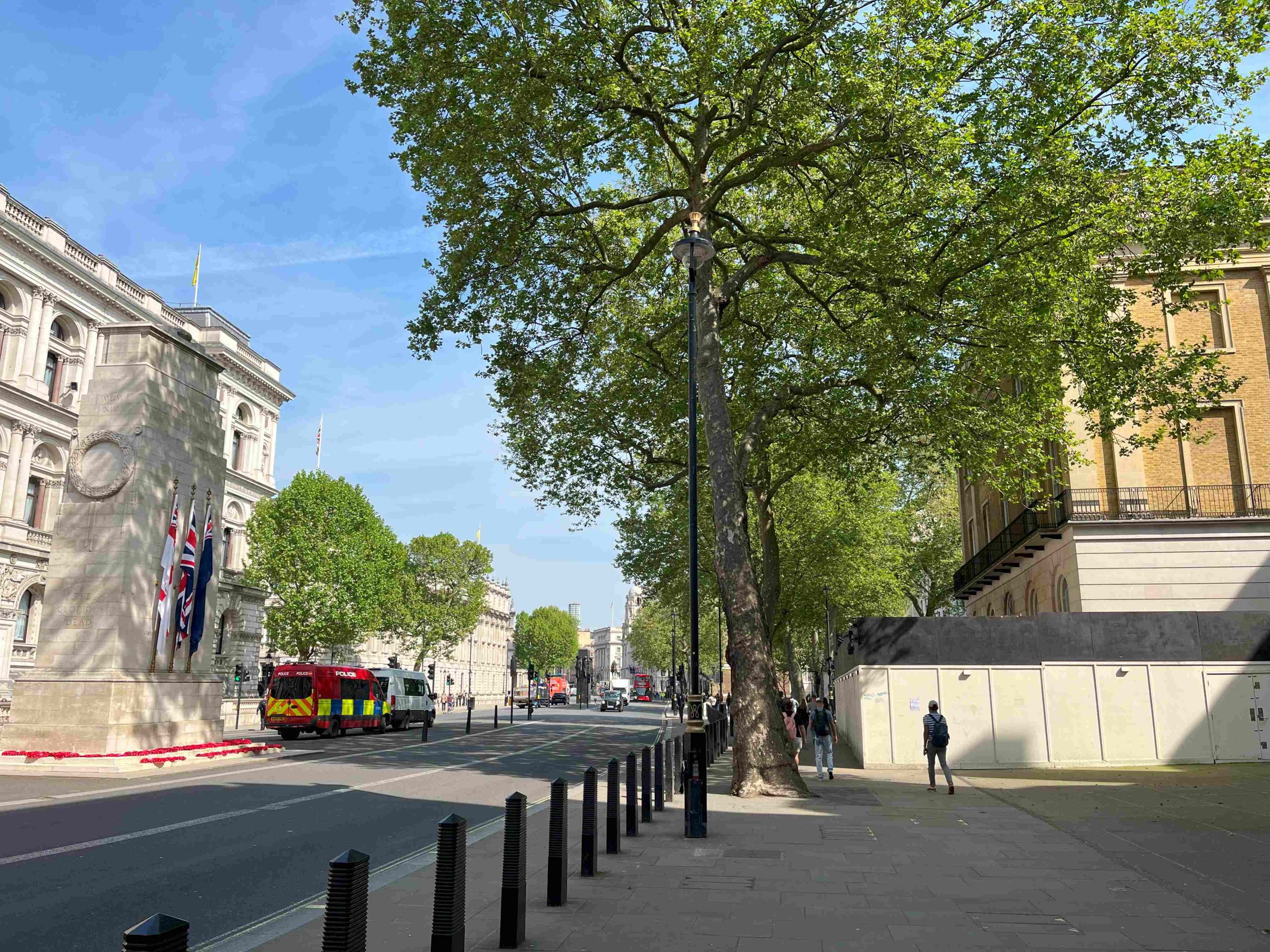 The Cenotaph (war memorial) in Whitehall, London, 10 May 2024 (Photo: Sarah Sundin)