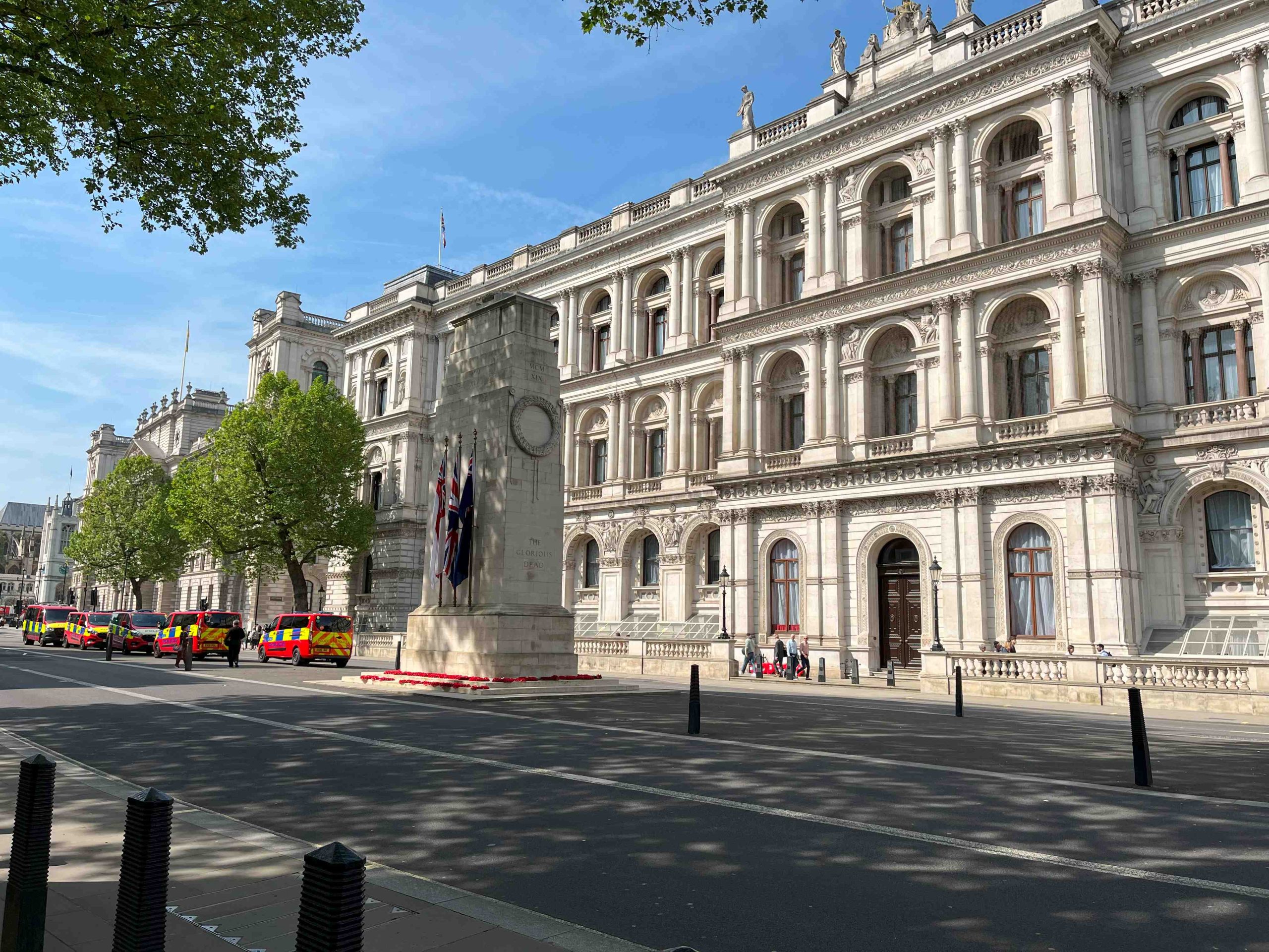 The Cenotaph (war memorial) in Whitehall, London, 10 May 2024 (Photo: Sarah Sundin)