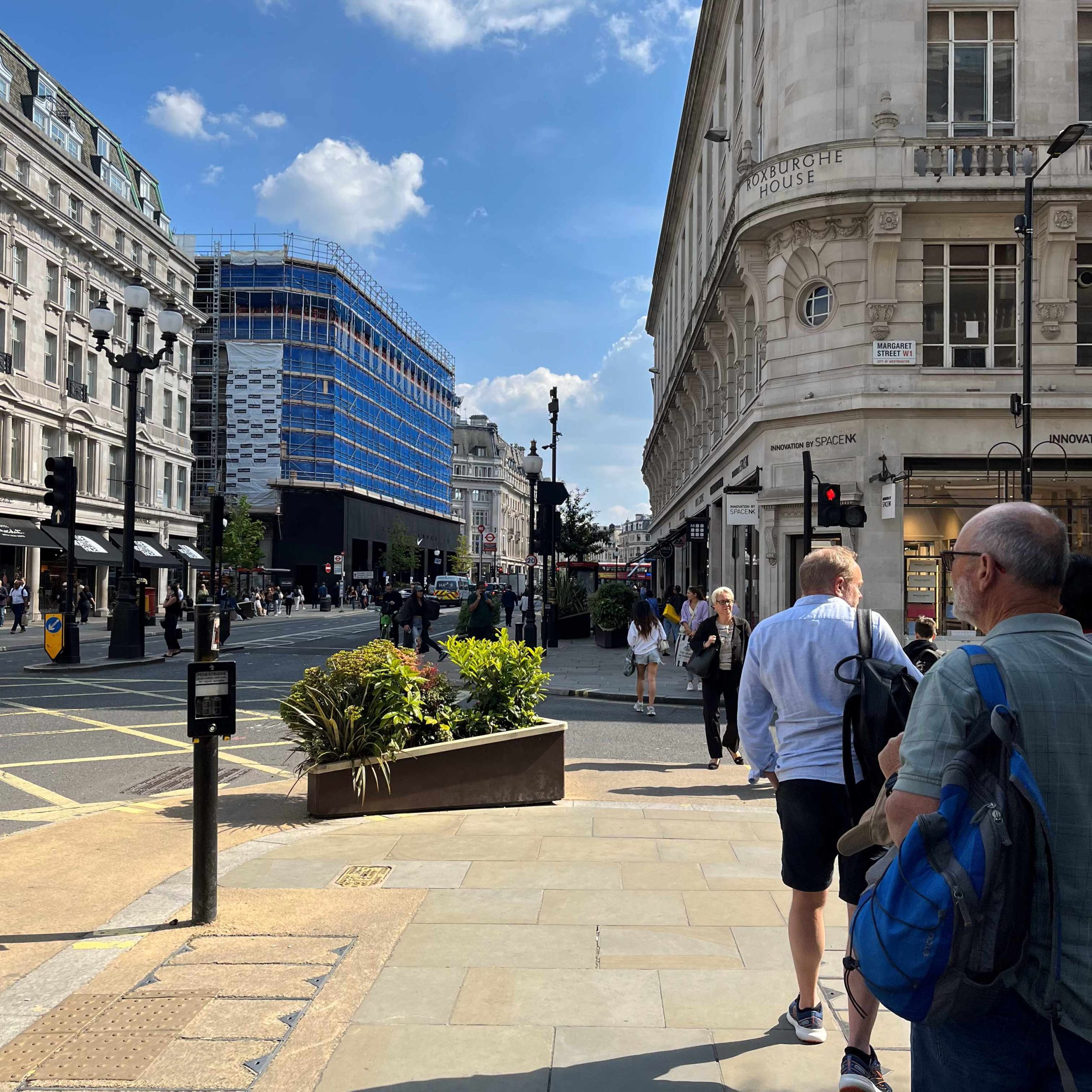 Regent Street, heading south from Broadcasting House, 9 May 2024 (Photo: Sarah Sundin)