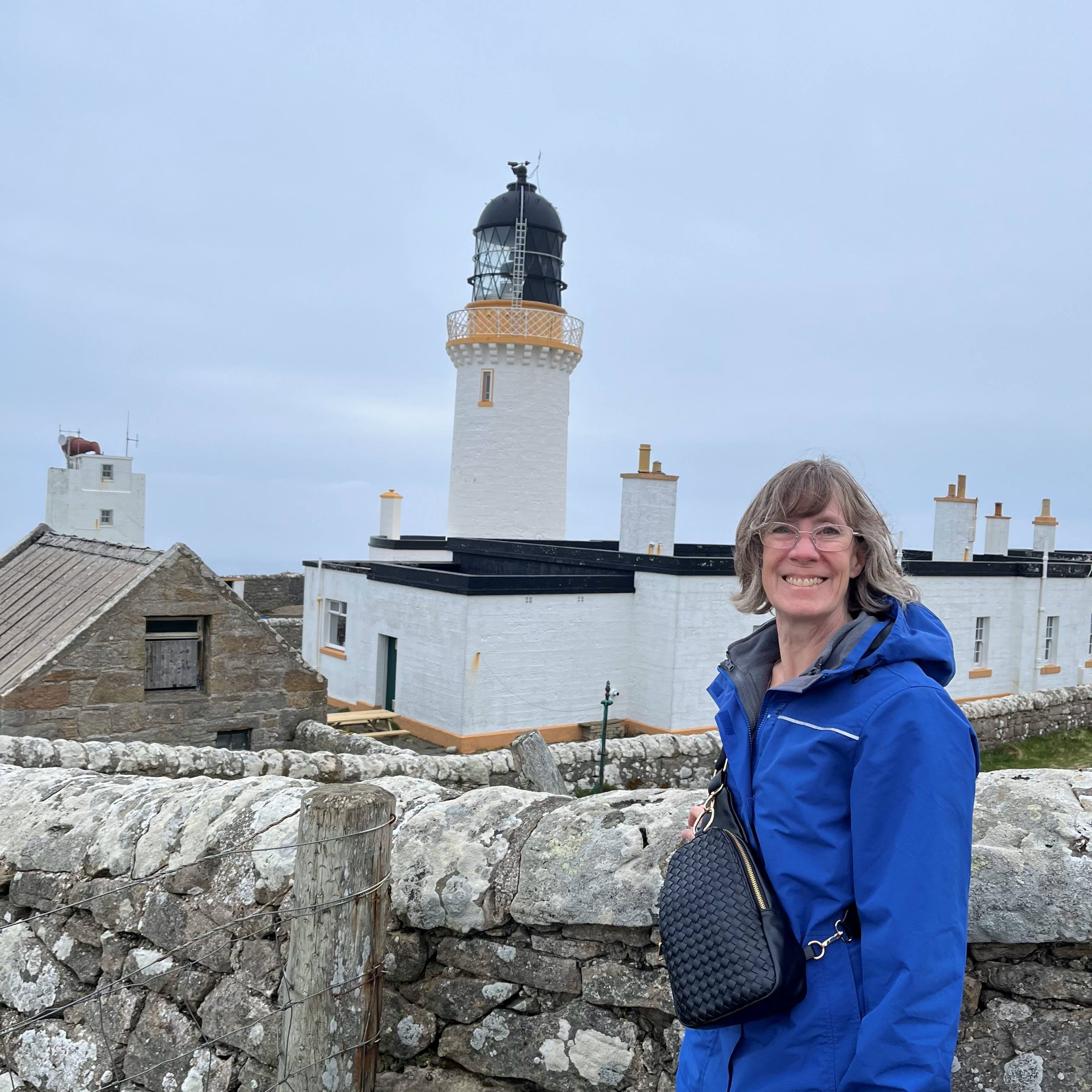 Sarah Sundin at Dunnet Head Lighthouse, Scotland, 5 May 2024 (Photo: Sarah Sundin)